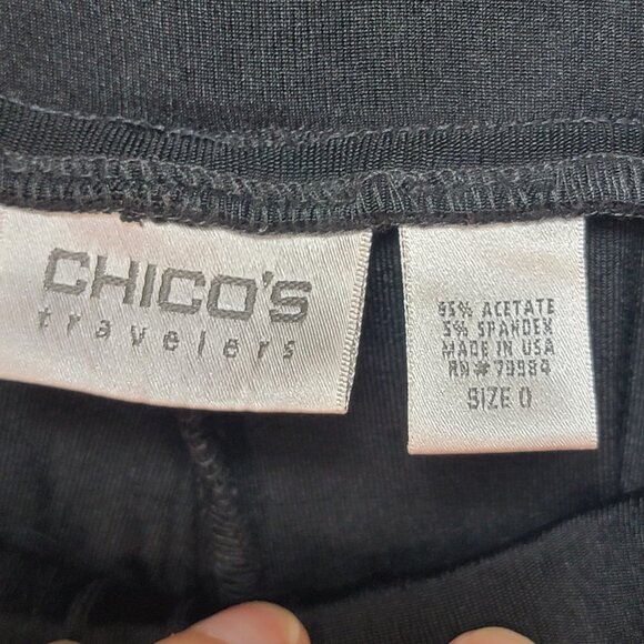 Chicos Travelers Pants Womens Sm Slinky Pull On Wide Leg Cropped Stretch Witchy - Picture 6 of 12